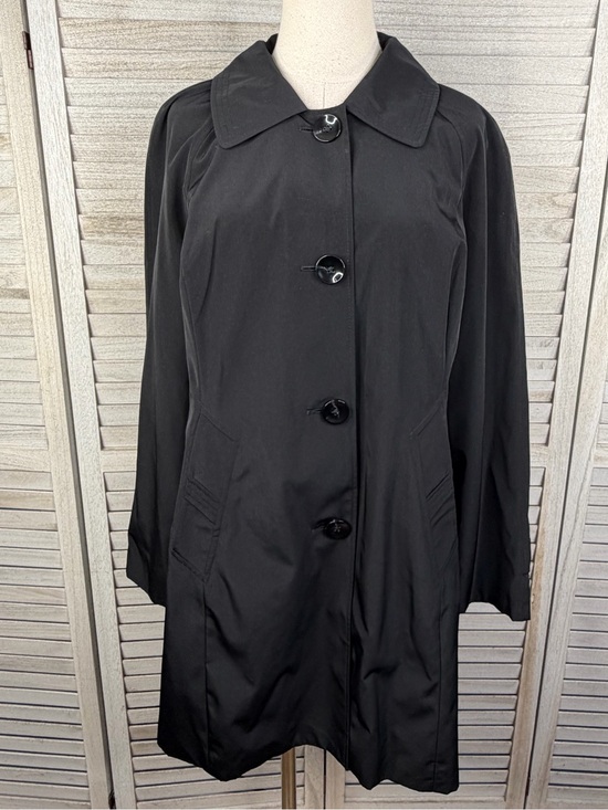 London Fog Jackets & Blazers - LONDON FOG Women's Black Trenchcoat/Raincoat Plaid Flannel Lined-Large